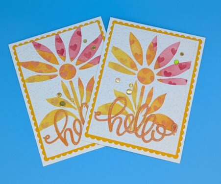Embossed Flower Hello