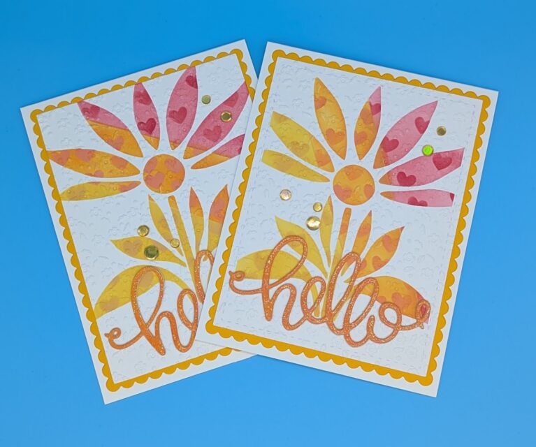 Embossed Flower Hello